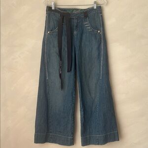 Y2K Guess Jeans wide leg asymmetrical embroidered boho vintage low-slung